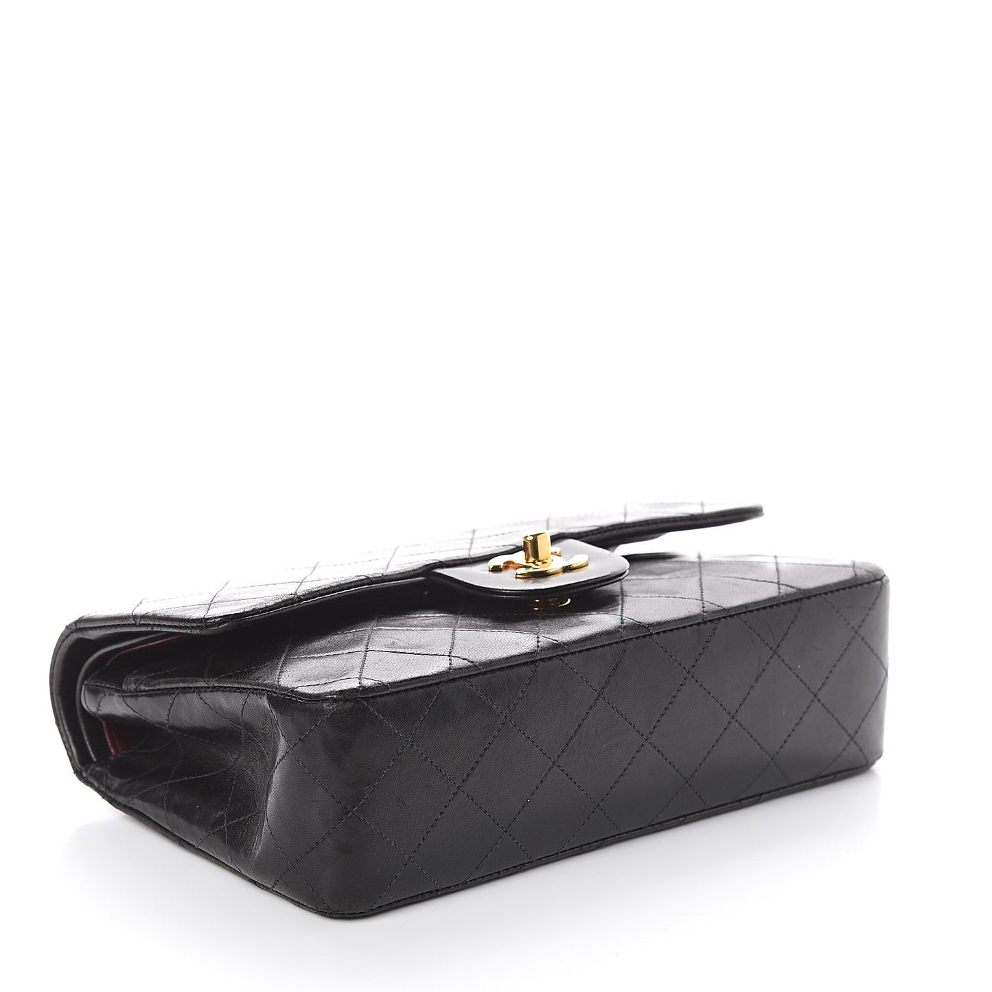 Lambskin Quilted Small Double Flap Black