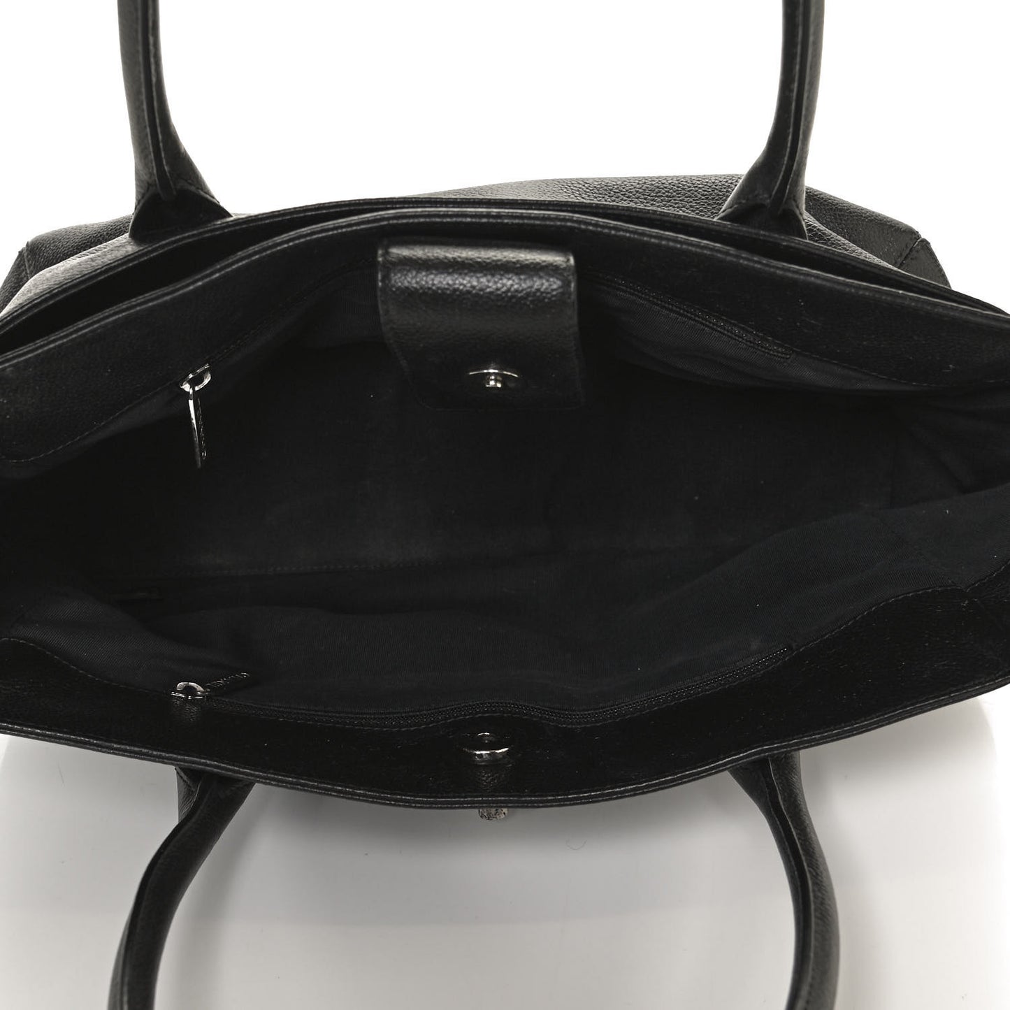 Calfskin Small Cerf Executive Shopper Tote Black