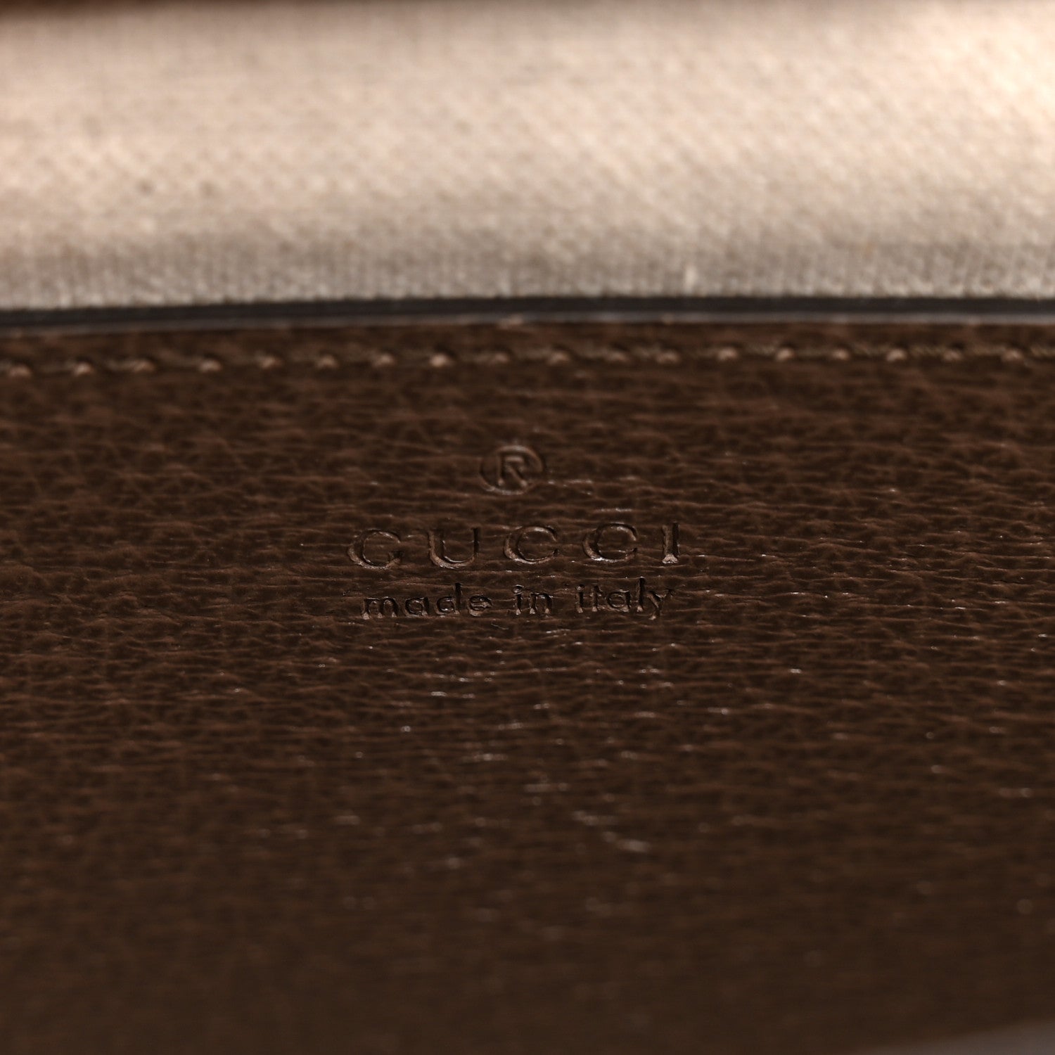 Gucci Monogram Jumbo GG Textured Dollar Calfskin Web Small Ophidia Chain Shoulder Bag Camel Ebony New Acero 6 of 12