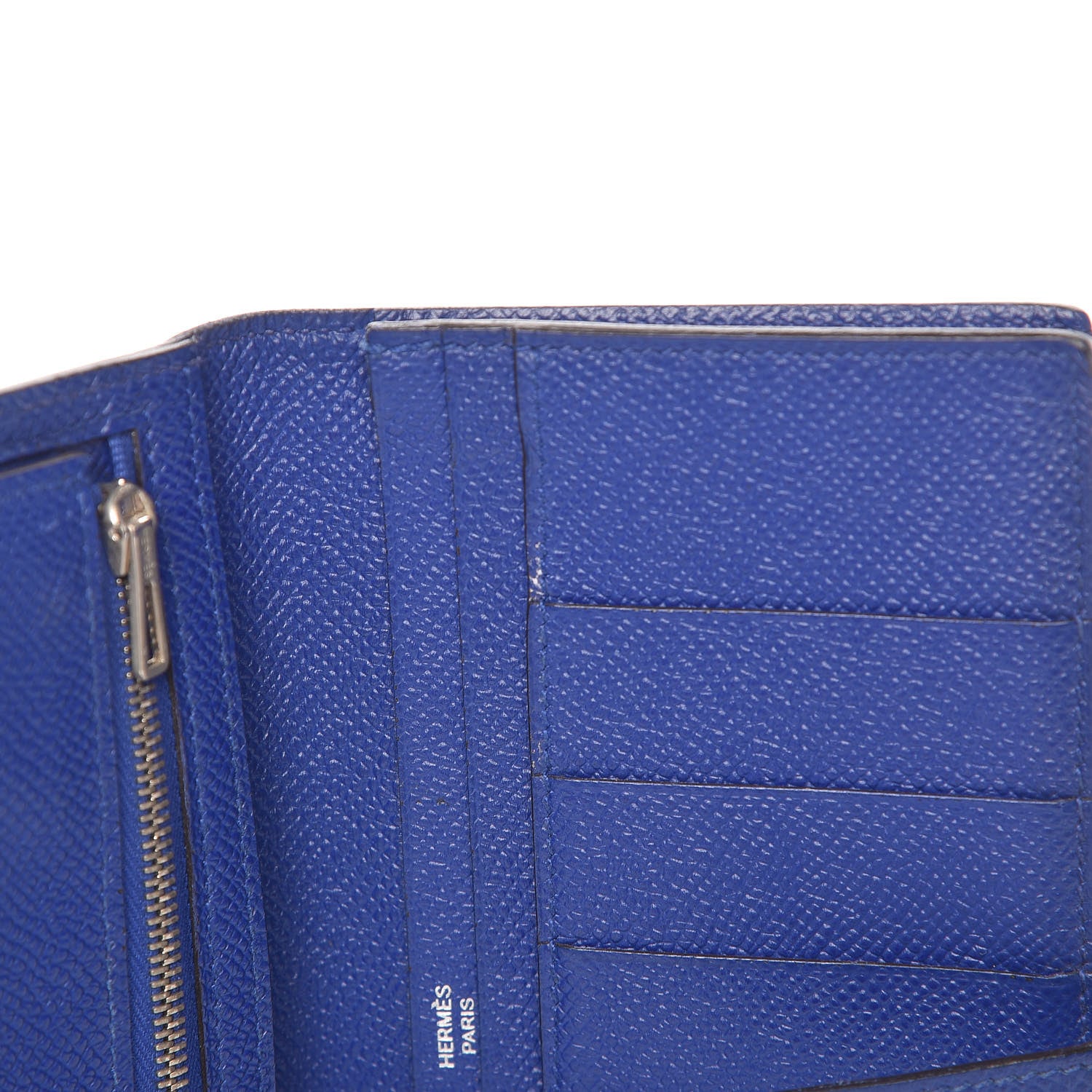 Hermes Epsom Bearn Gusset Wallet Bleu Electrique 9 of 9