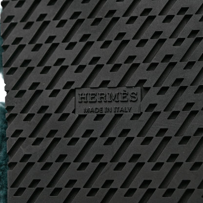 Hermes Woolskin Womens Chypre Sandals 36.5 Vert Anglais 8 of 10