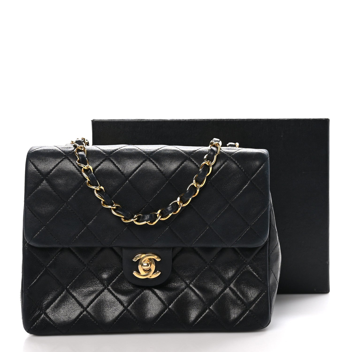 Chanel Lambskin Quilted Mini Square Flap Bag Black 11 of 11