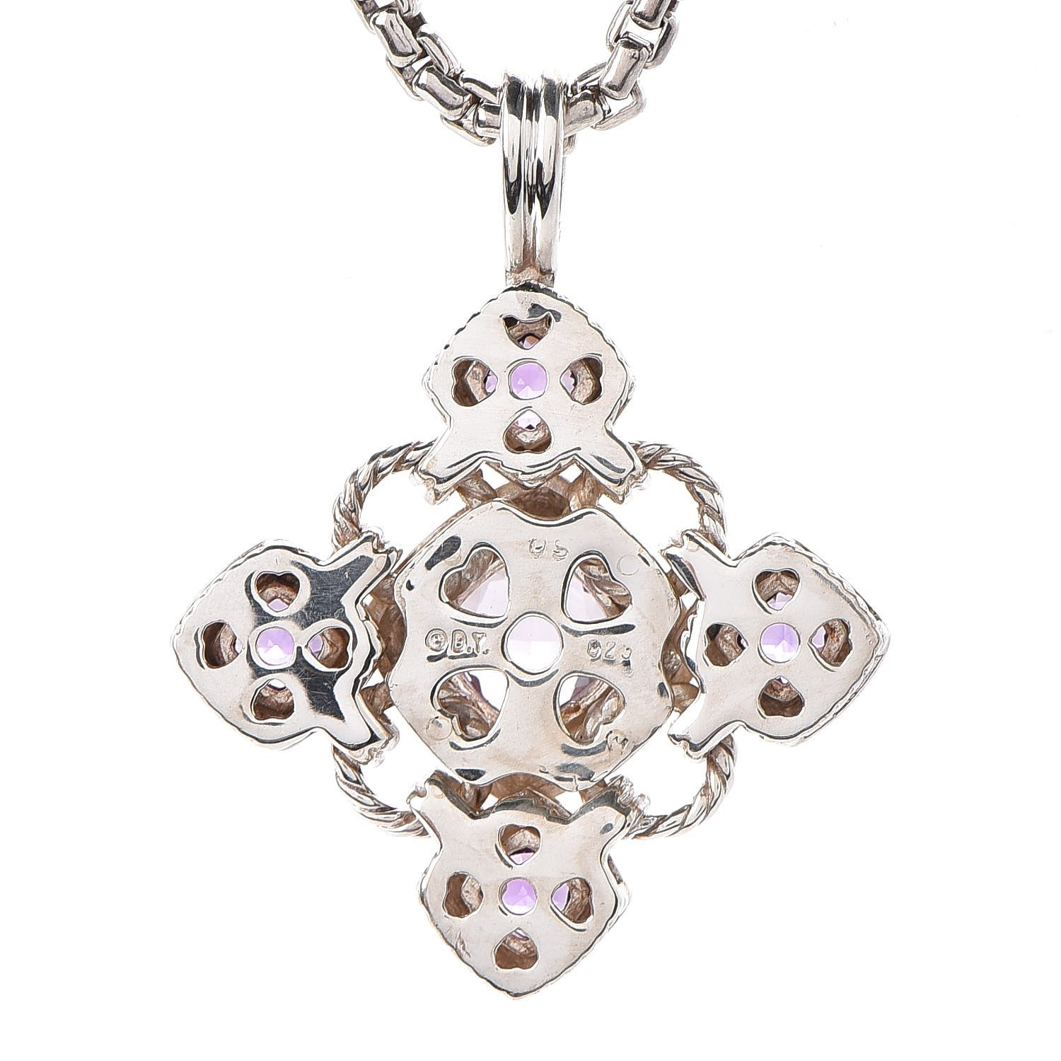 David Yurman Sterling Silver Amethyst Renaissance Necklace 5 of 6