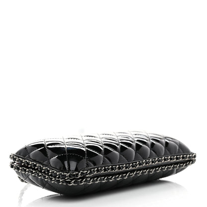 Chanel Patent Quilted Chain Around Clutch Black 4 of 11