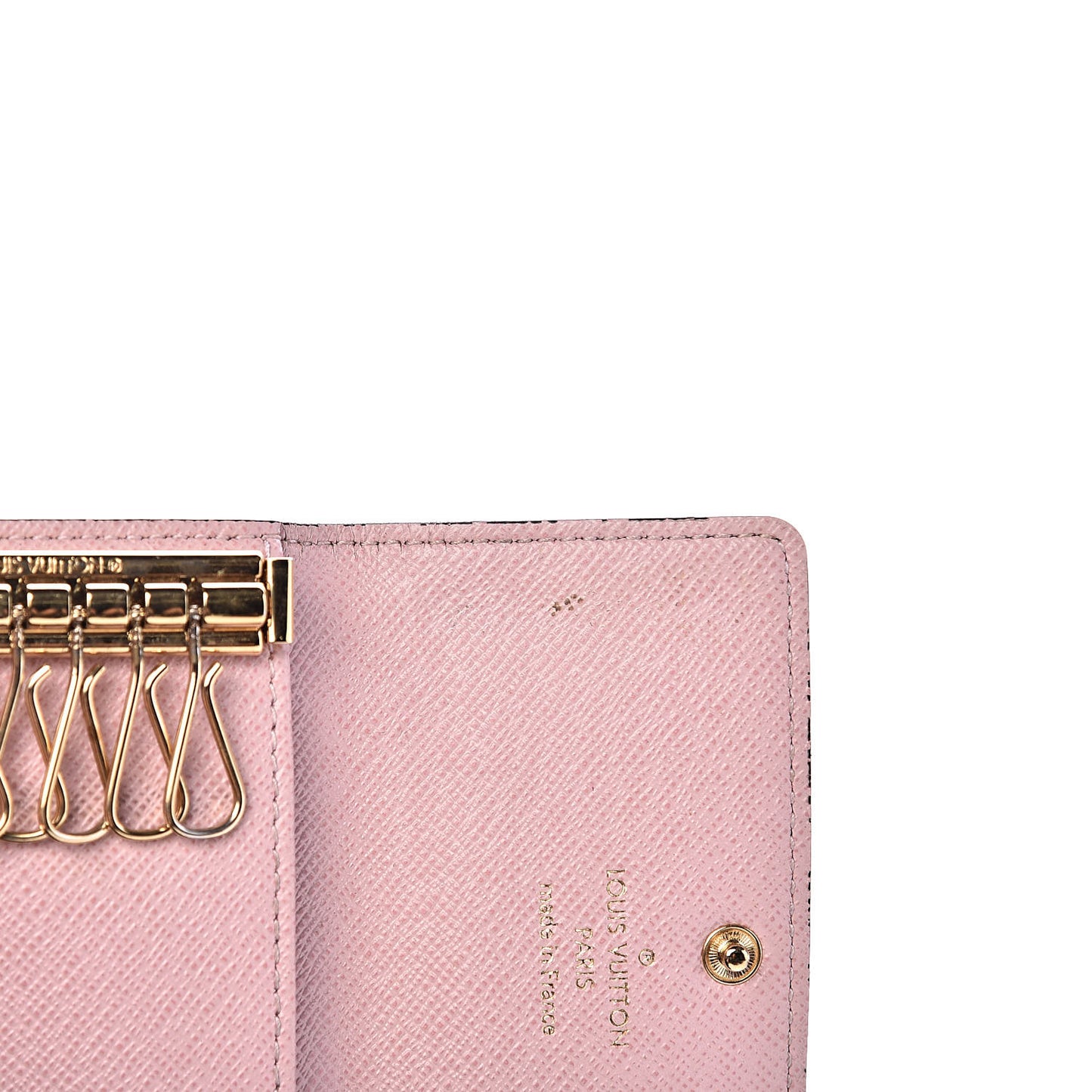 Damier Ebene Multicles 6 Key Holder Rose Ballerine