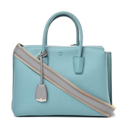 MCM Grained Calfskin Medium Milla Tote Silt Green 1 of 13