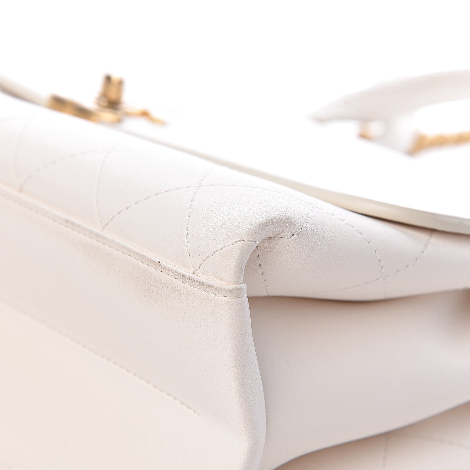 Chanel Lambskin Quilted Coco Luxe Top Handle Flap White 9 of 18