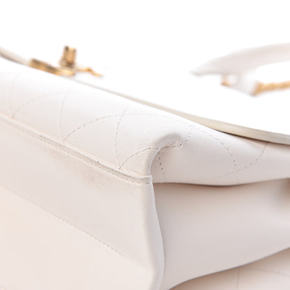 Chanel Lambskin Quilted Coco Luxe Top Handle Flap White 9 of 18