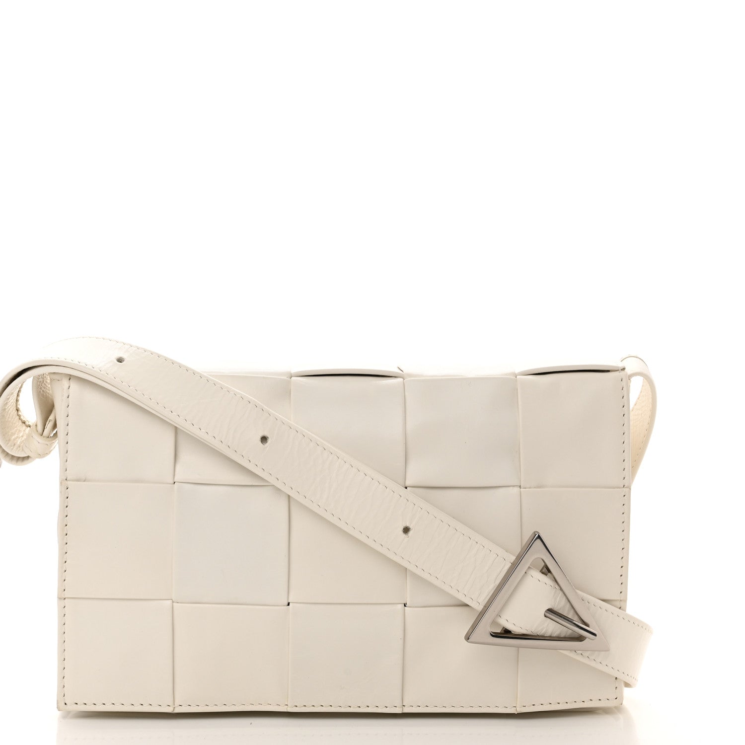 Bottega Veneta Paper Calfskin Maxi Intreccio Cassette Crossbody Bag White 7 of 11