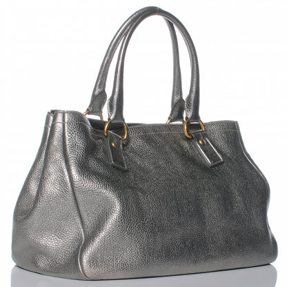 Prada Vitello Daino Tote Silver 3 of 8
