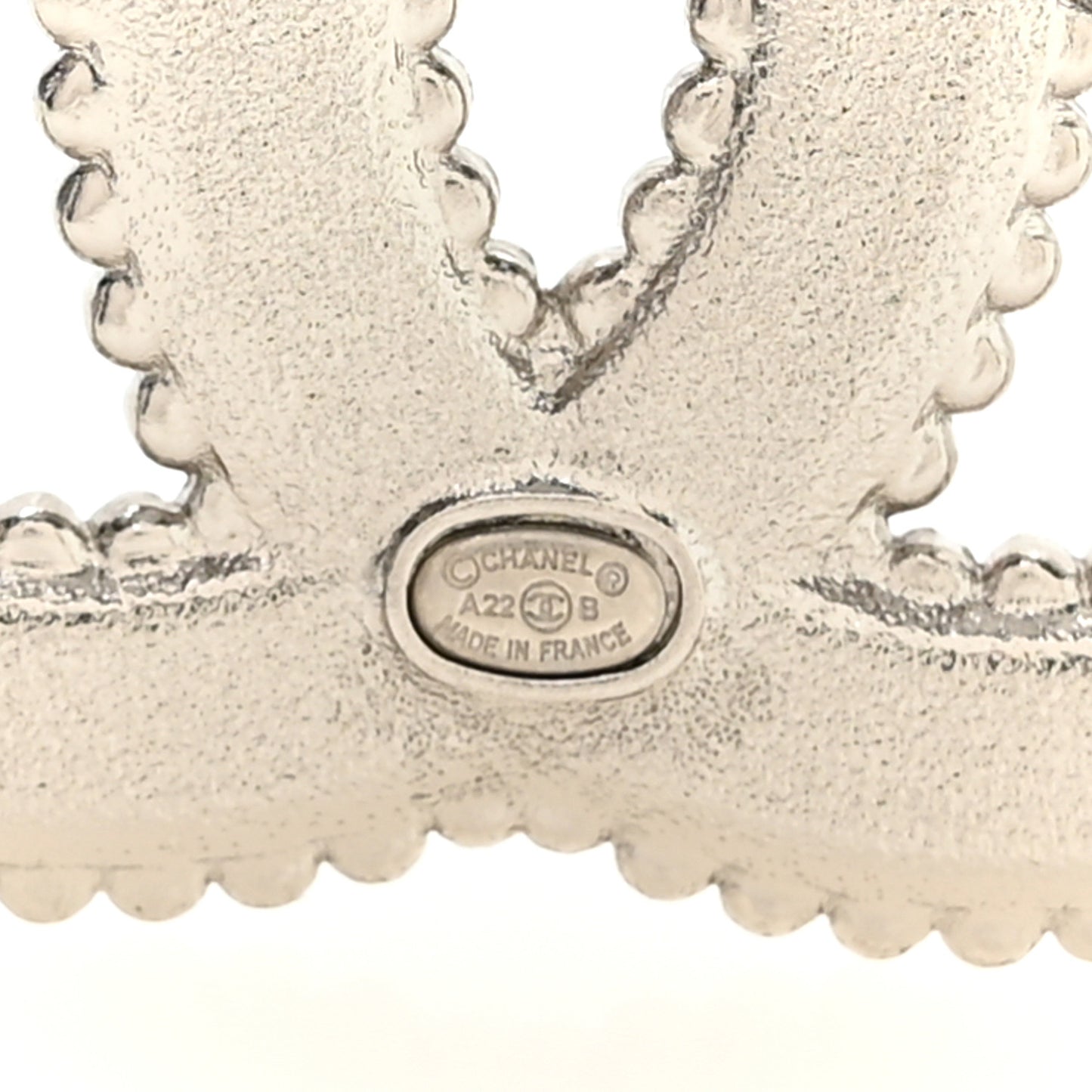 Lambskin Crystal CC Brooch Black Silver