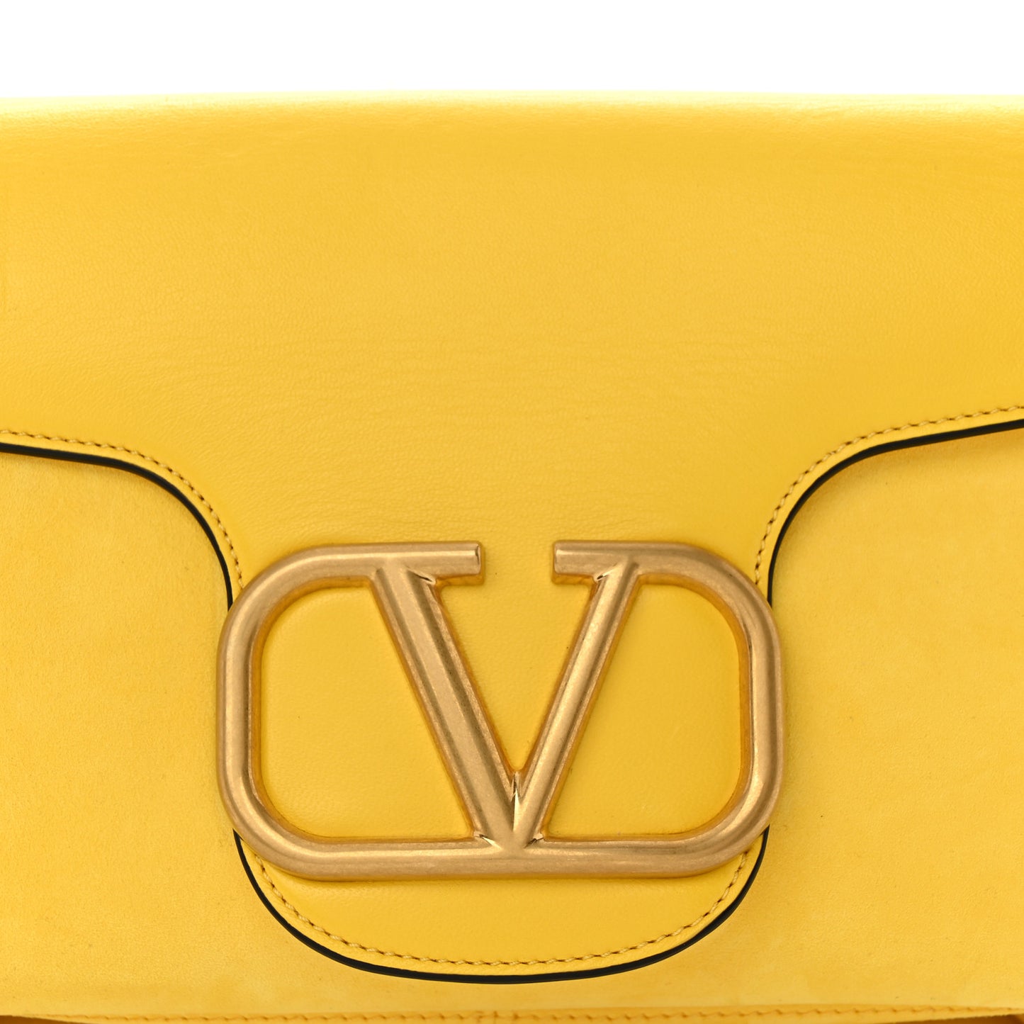 Nappa Stud Sign Shoulder Bag Bright Lemon