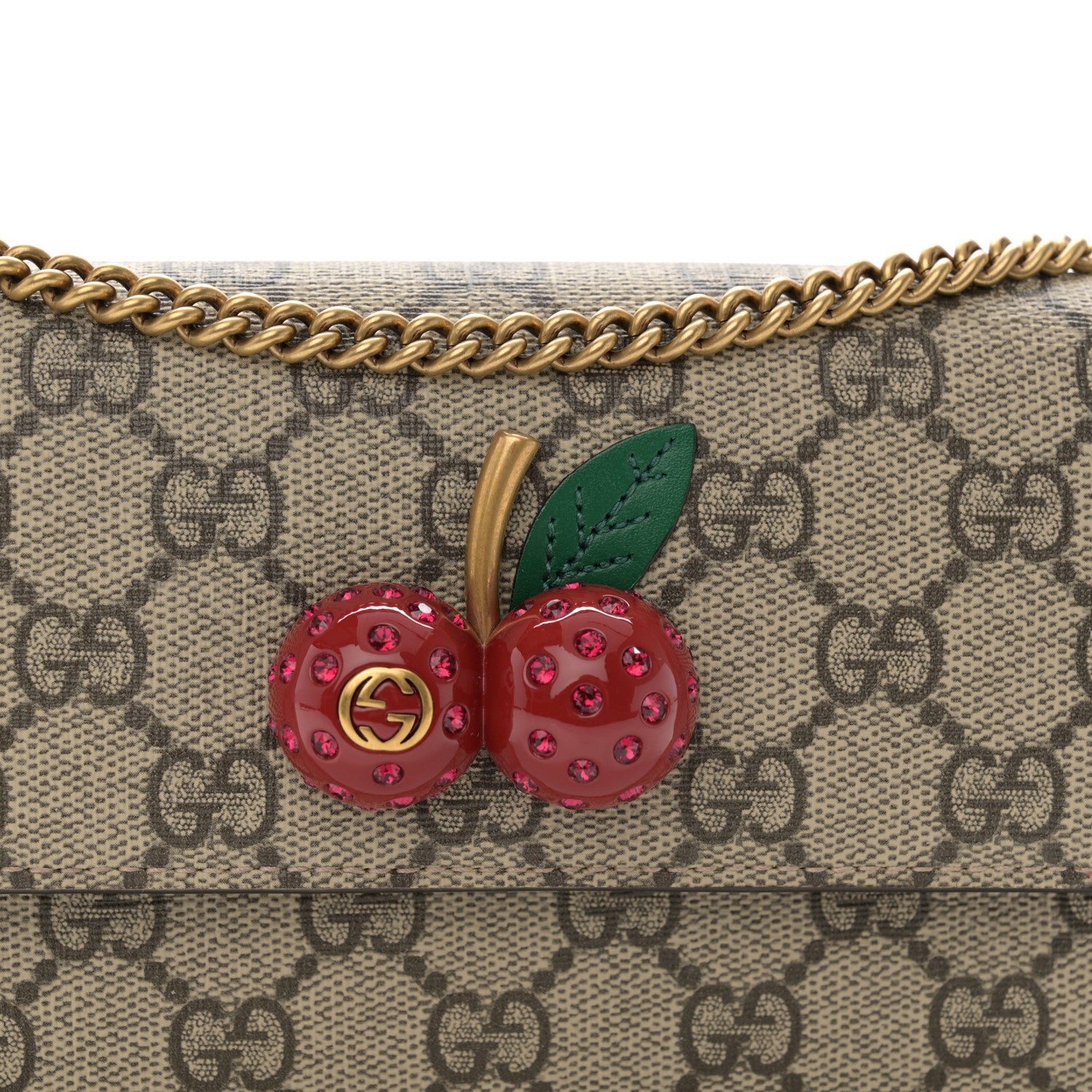 Gucci GG Supreme Monogram Mini Cherry Chain Bag 7 of 10