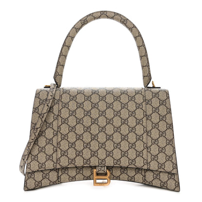 Balenciaga X GUCCI GG Supreme Monogram Medium Hourglass Top Handle Bag Beige Ebony 1 of 9