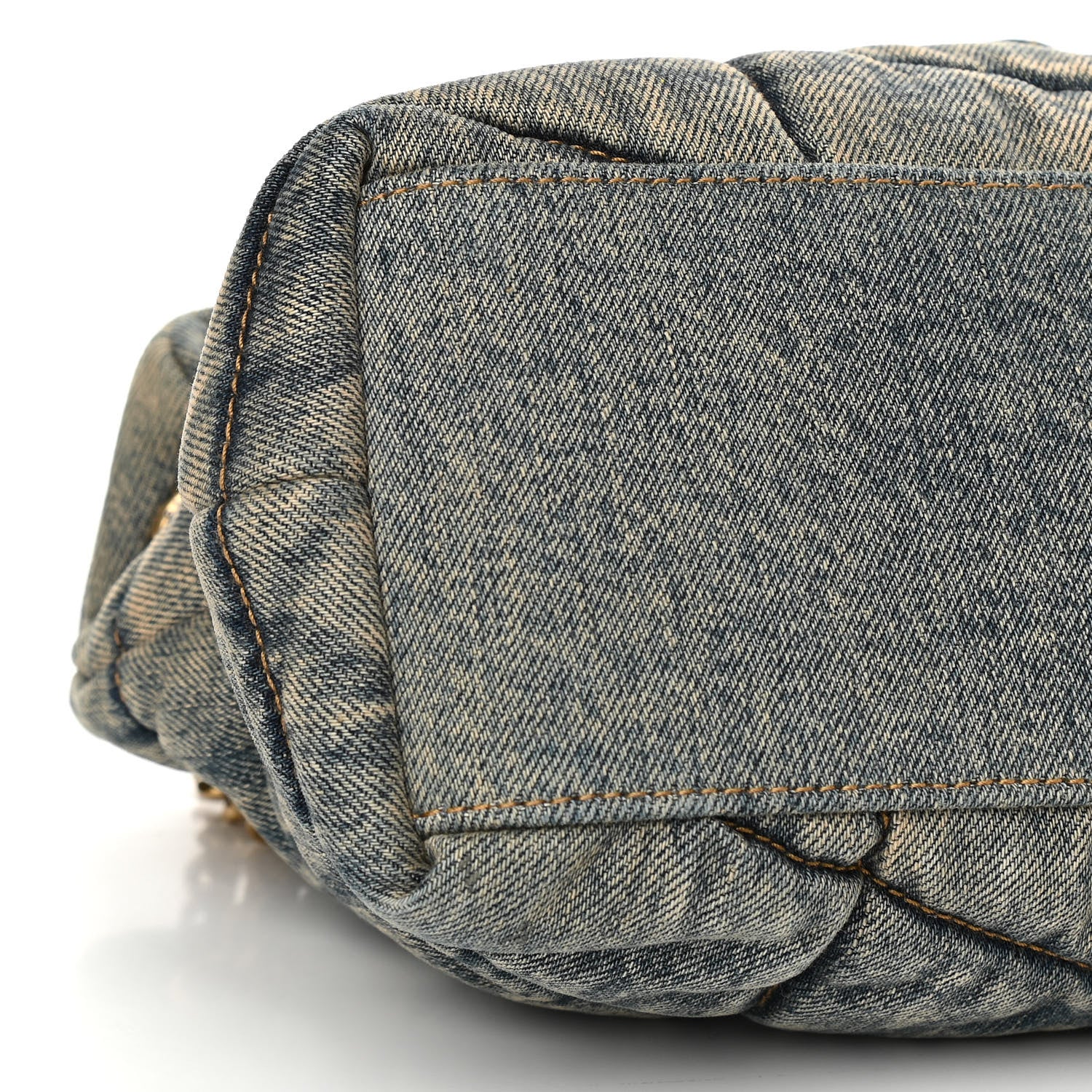 Saint Laurent Denim Quilted Small Loulou Puffer Monogram Chain Satchel Rodeo Blue 8 of 9