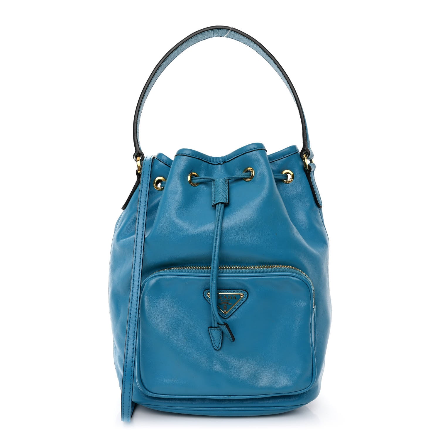 Prada Light Calfskin Saffiano Mini Bucket Crossbody Bag Voyage 1 of 10