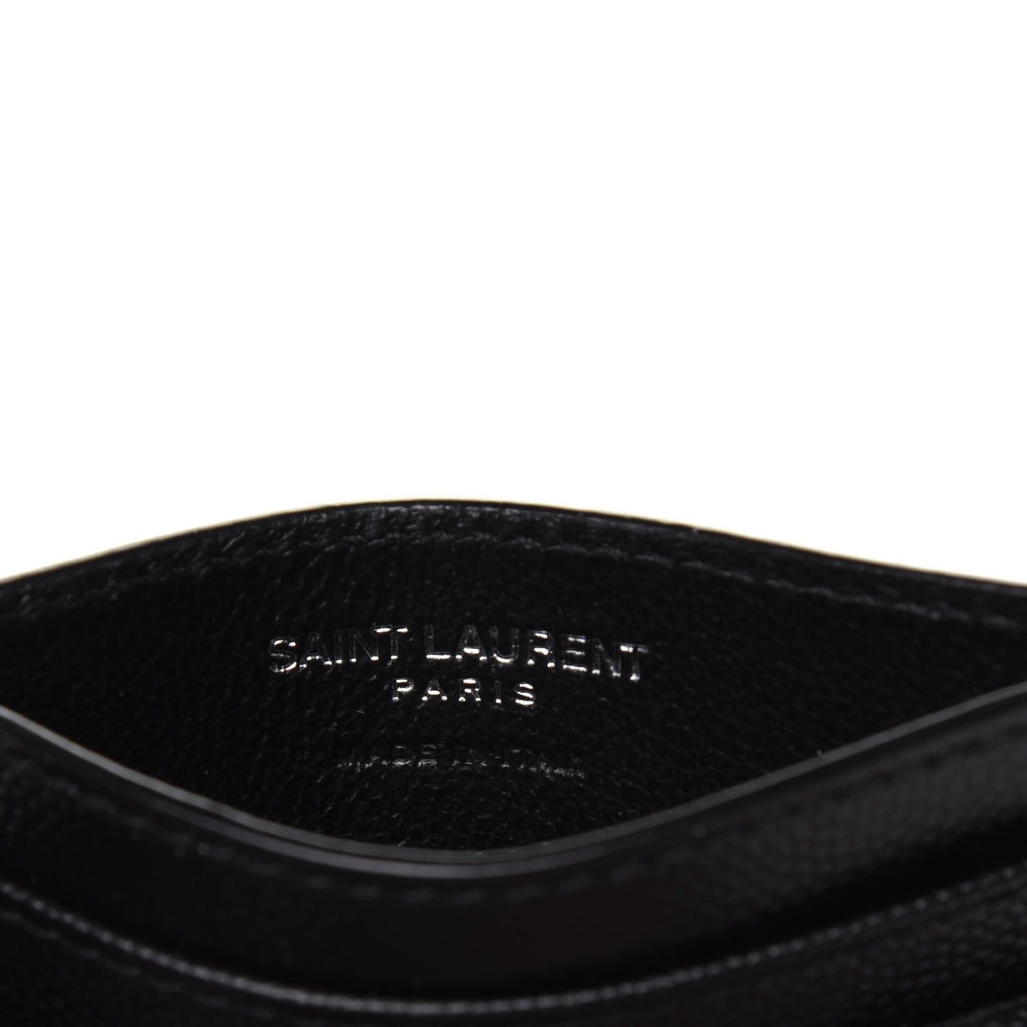 Grain De Poudre Matelasse Chevron Monogram Credit Card Case Black