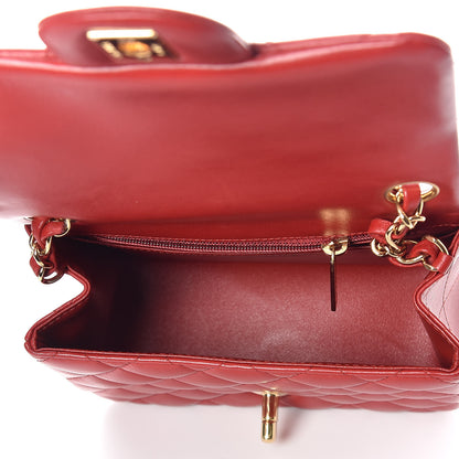 Chanel Lambskin Quilted Mini Square Flap Red 7 of 10