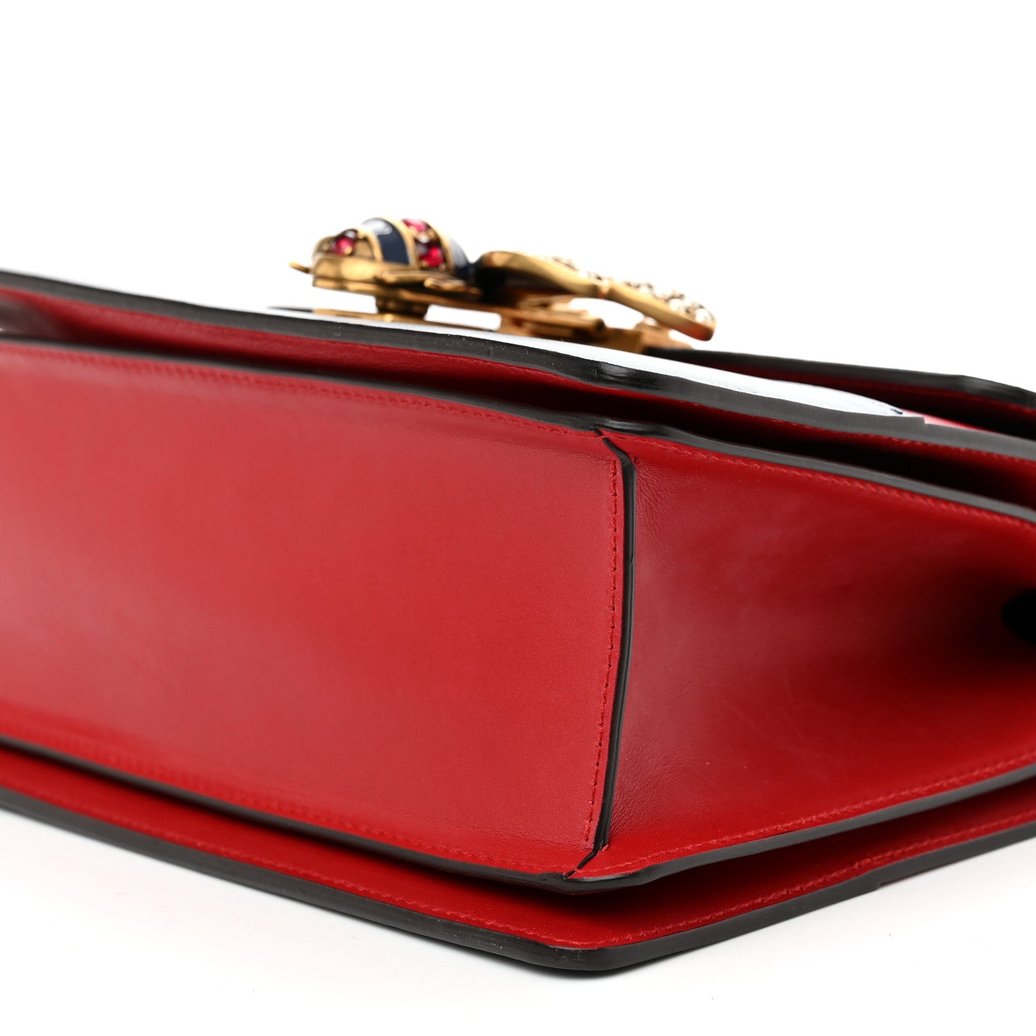 Gucci Calfskin Sylvie Web Small Queen Margaret Top Handle Bag Blue Agata Hibiscus Red Mystic White Sugar Pink 10 of 11