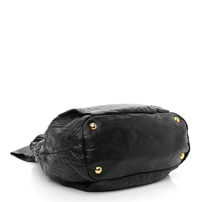 Prada Nappa Antique Bow Tote Black 3 of 9