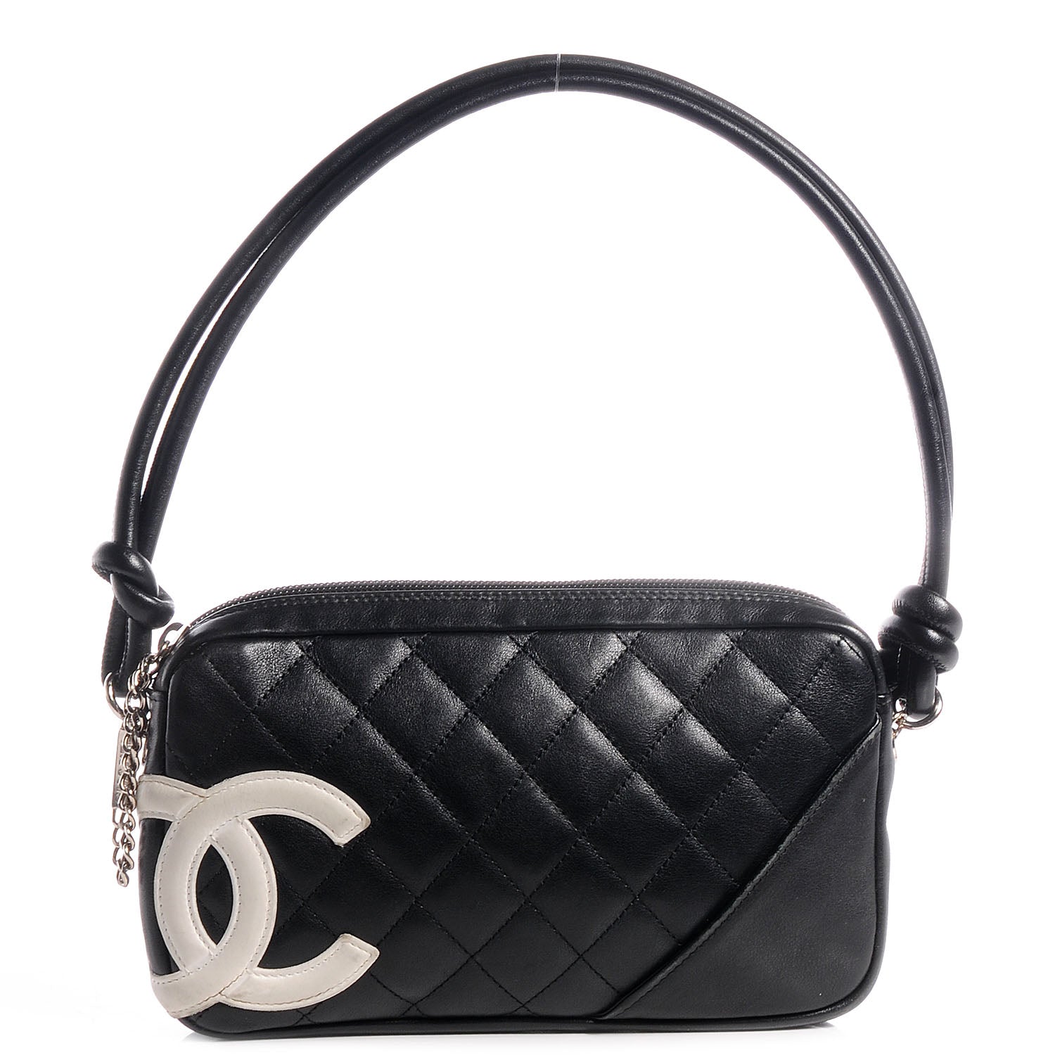Chanel Calfskin Quilted Cambon Pochette Black White 1 of 9