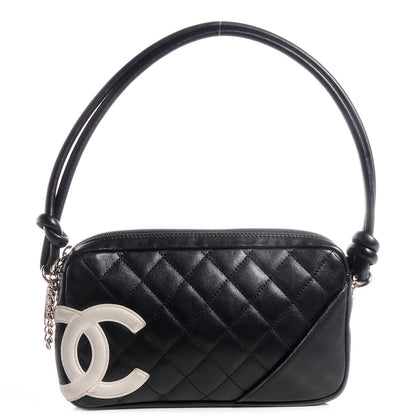 Chanel Calfskin Quilted Cambon Pochette Black White 1 of 9