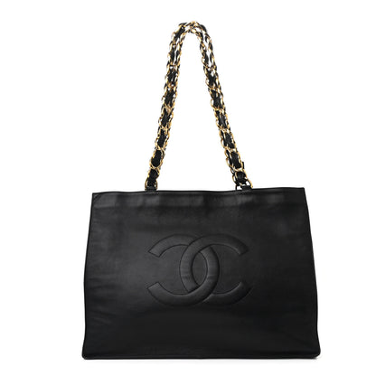 Chanel Lambskin CC Tote Black 1 of 11