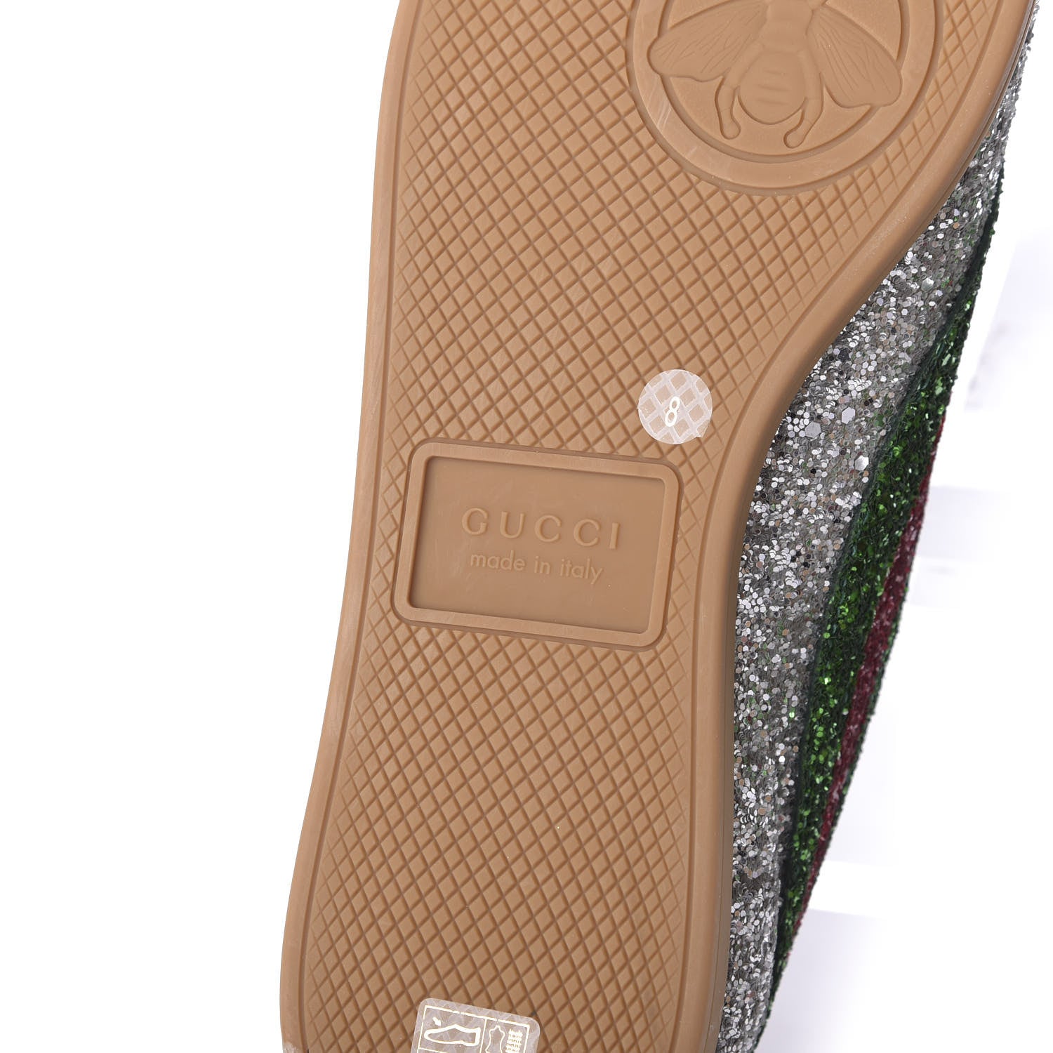 Gucci Glitter Fabric Web Mens Falacer Sneakers 8 Silver 10 of 11