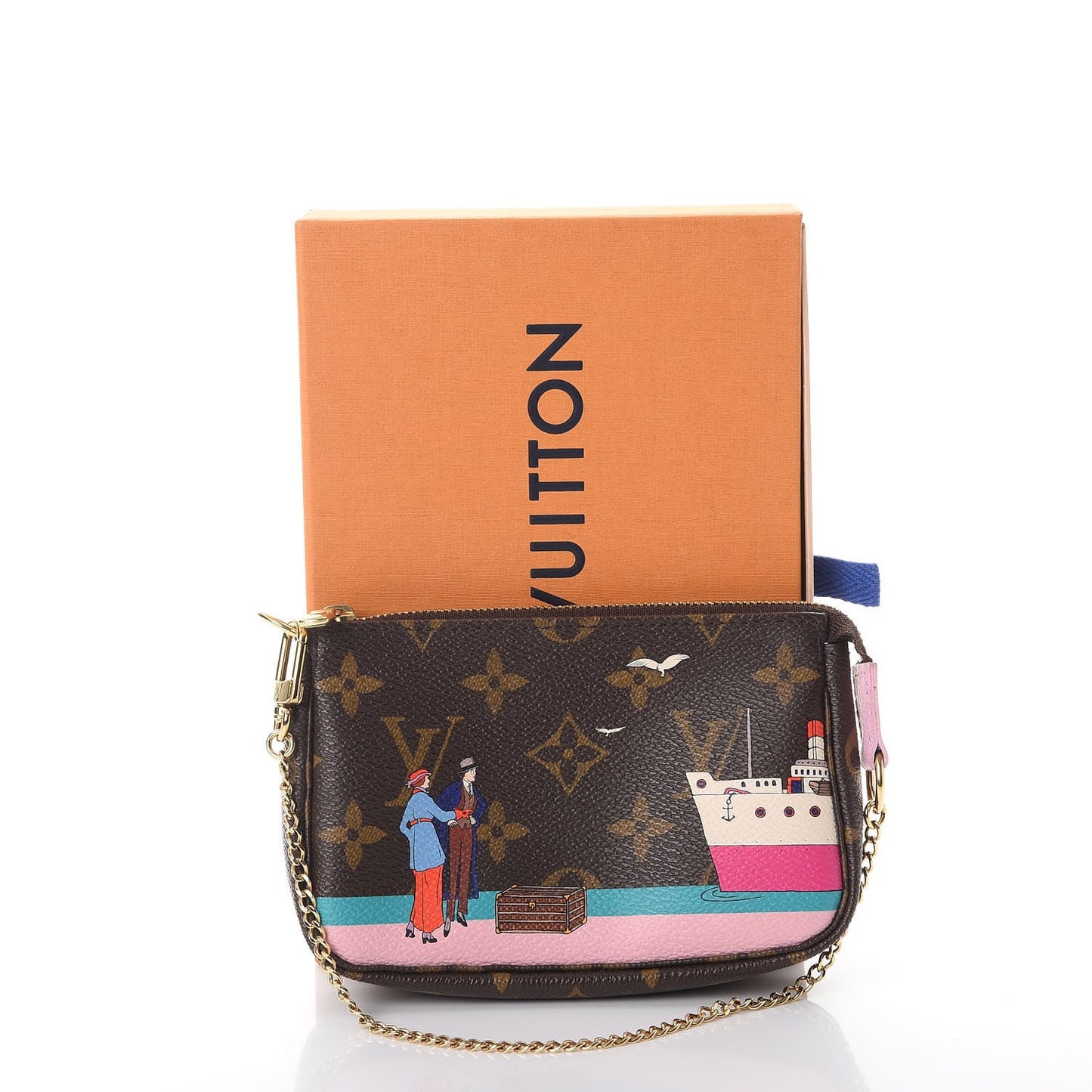 Monogram 2016 Christmas Animation Mini Pochette Accessories Rose Ballerine