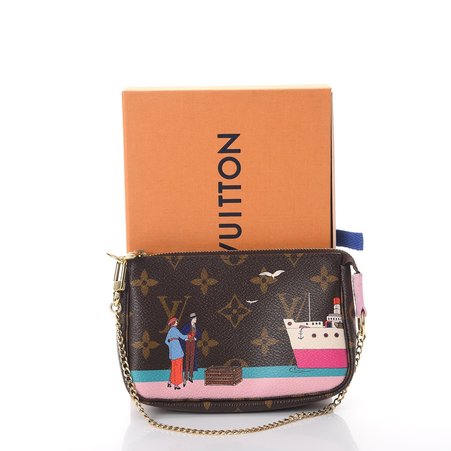 Louis Vuitton Monogram 2016 Christmas Animation Mini Pochette Accessories Rose Ballerine 8 of 8