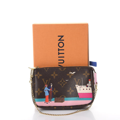 Louis Vuitton Monogram 2016 Christmas Animation Mini Pochette Accessories Rose Ballerine 8 of 8