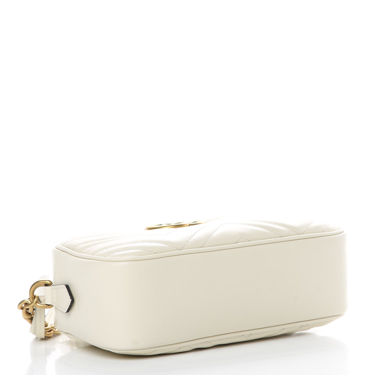 Gucci Calfskin Matelasse Small GG Marmont Chain Shoulder Bag White 4 of 10