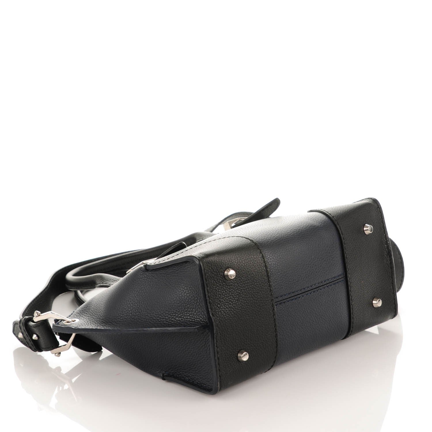 Alexander McQueen Grained Calfskin Small Bi-Color Legend Satchel Navy Black 4 of 8