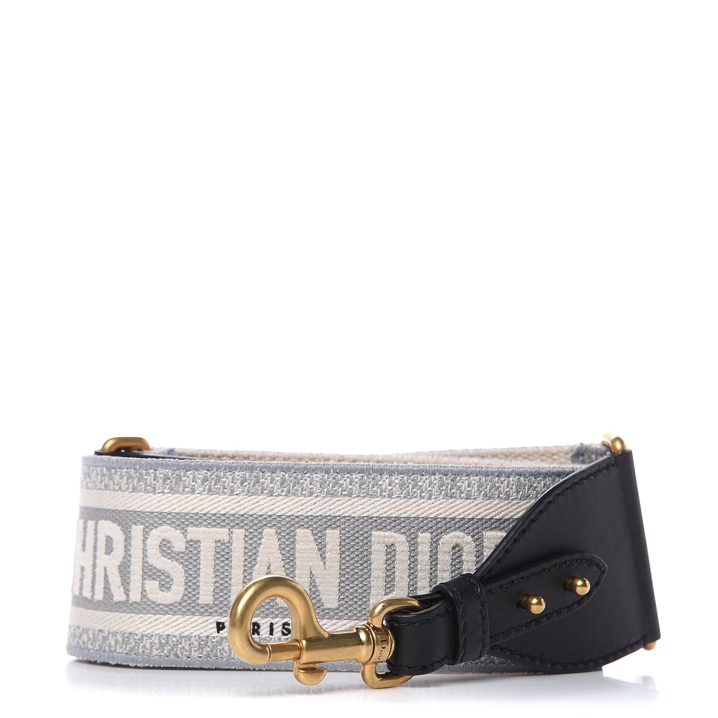 Canvas Embroidered Shoulder Strap Grey