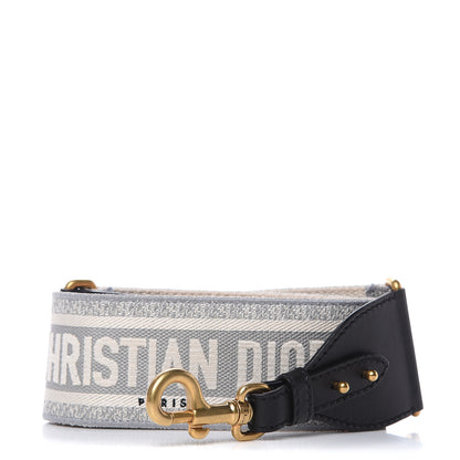 Christian Dior Canvas Embroidered Shoulder Strap Grey 1 of 5