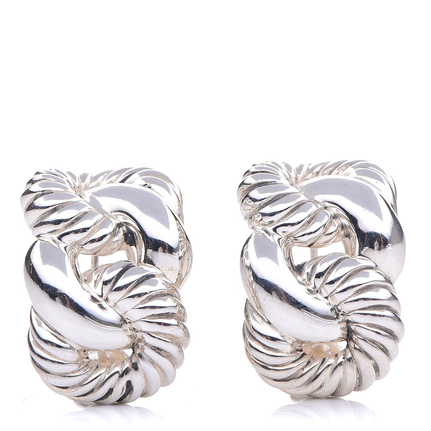 David Yurman Sterling Silver Belmont Curb Link Earrings 1 of 4