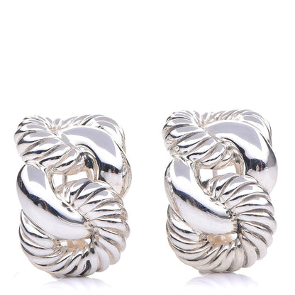 David Yurman Sterling Silver Belmont Curb Link Earrings 1 of 4