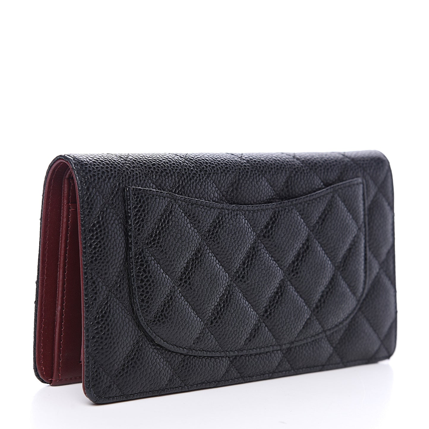 Caviar Quilted Yen Wallet Black