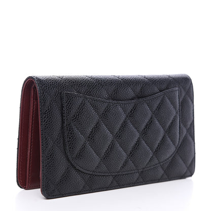 Chanel Caviar Quilted Yen Wallet Black 2 of 10