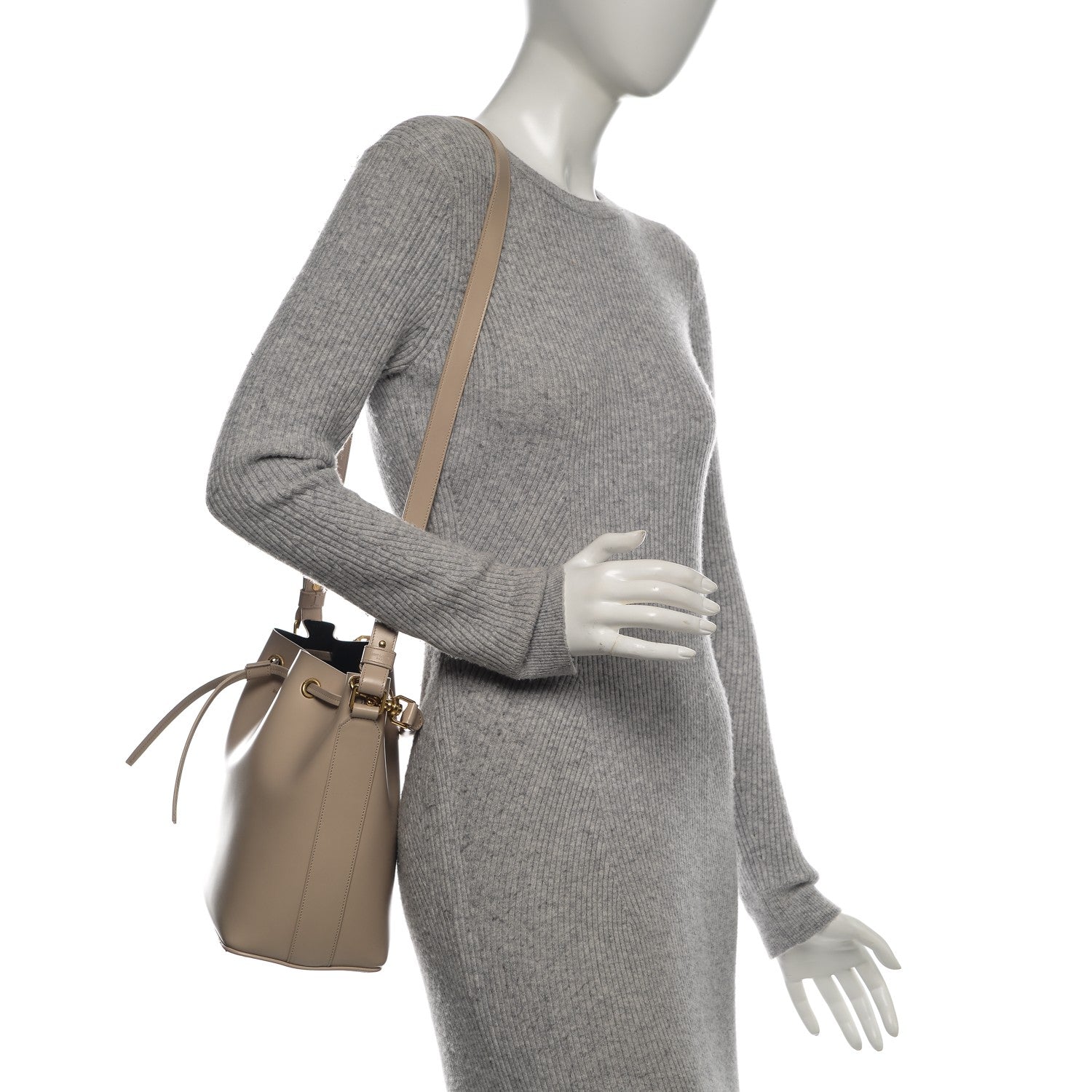 Saint Laurent Calfskin Medium Emmanuelle Bucket Bag Nude Powder 2 of 8