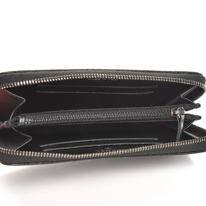 Chanel Iridescent Caviar Chevron Quilted Small Zip Around Wallet Black 5 of 9
