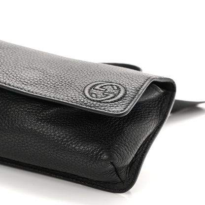 Gucci Pebbled Calfskin Soho Flap Belt Bag Black 8 of 8