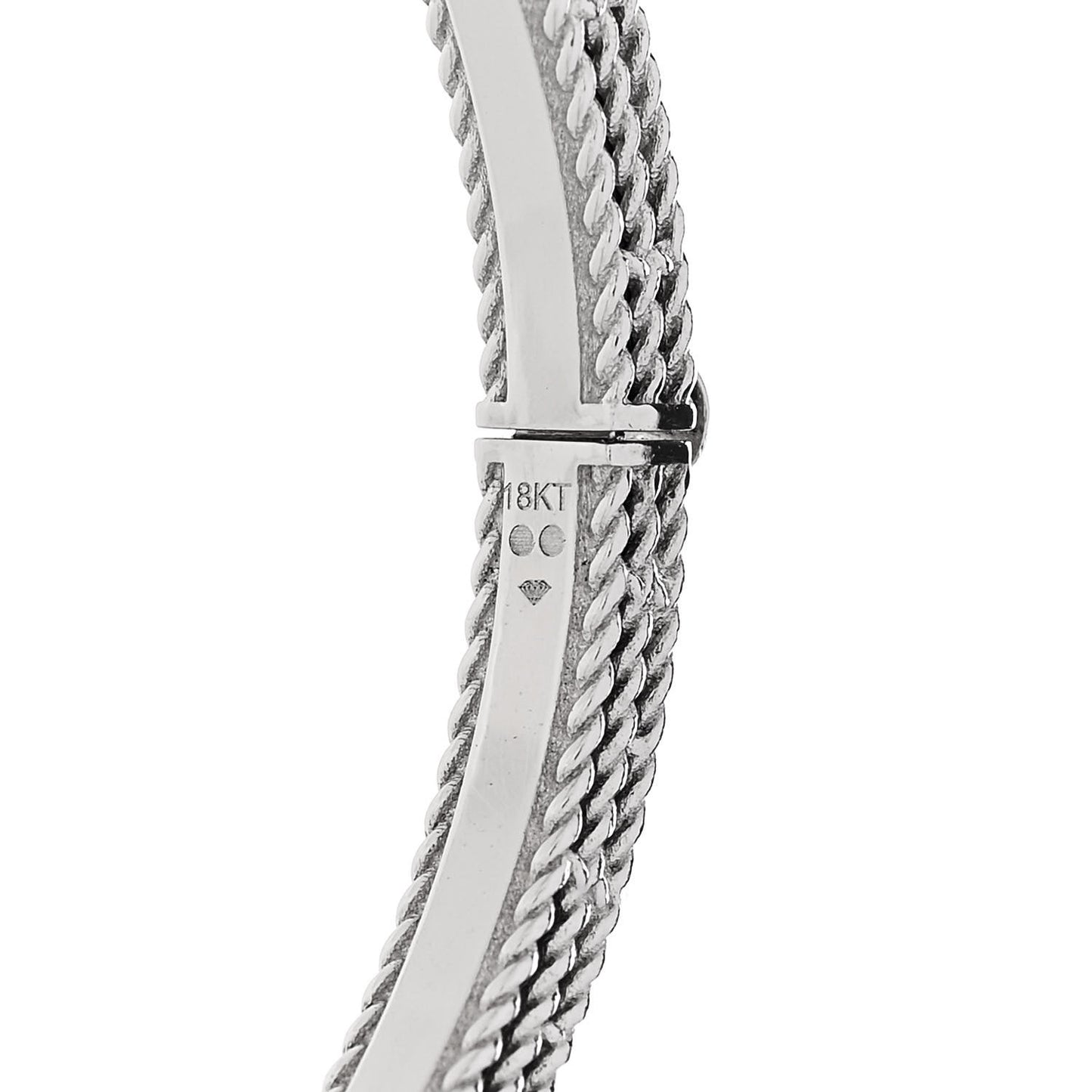 18K White Gold Diamond Princess Flower Symphony Flower Charm Bangle Bracelet