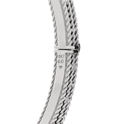 Roberto Coin 18K White Gold Diamond Princess Flower Symphony Flower Charm Bangle Bracelet 4 of 4