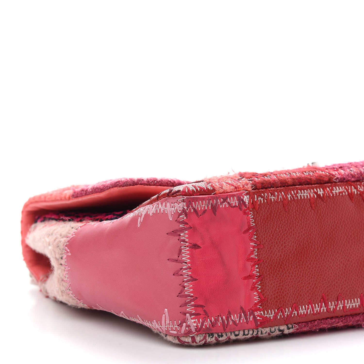 Chanel Tweed Patchwork Jumbo Single Flap Pink 8 of 9