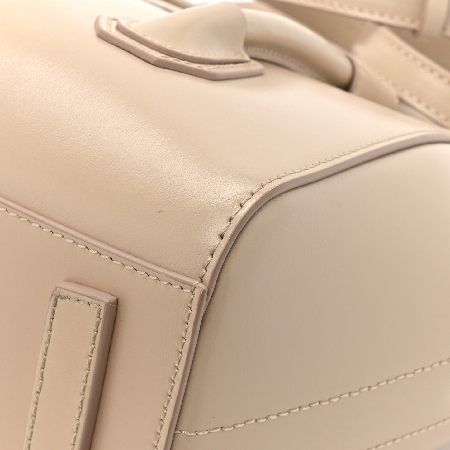 Box Calfskin Mini Lock Antigona Shoulder Bag Natural Beige