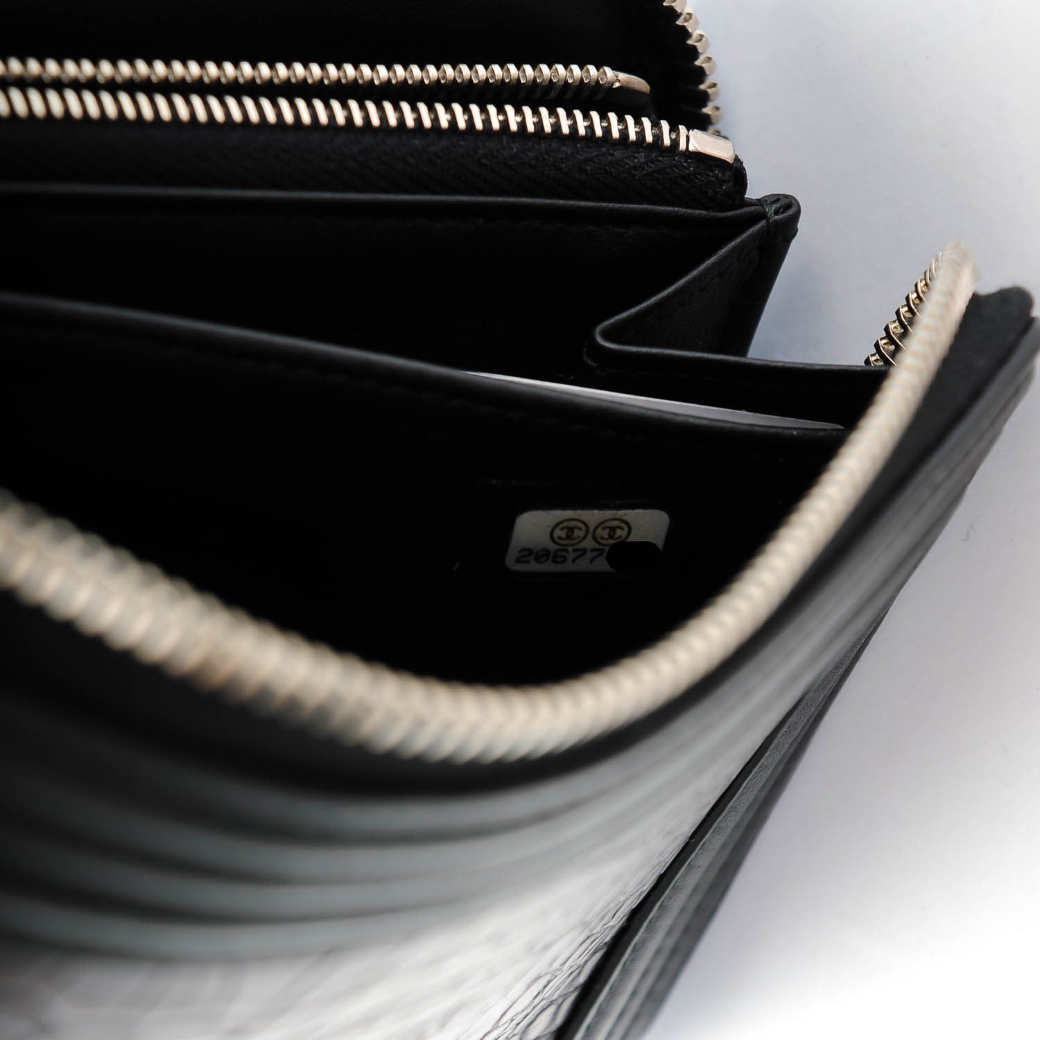Chanel Alligator Boy Zip Around Wallet Black 8 of 8