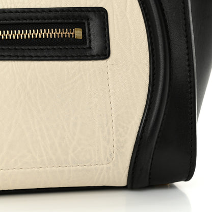 Celine Shrunken Lambski\n Micro Bi-Color Luggage Black White 11 of 16