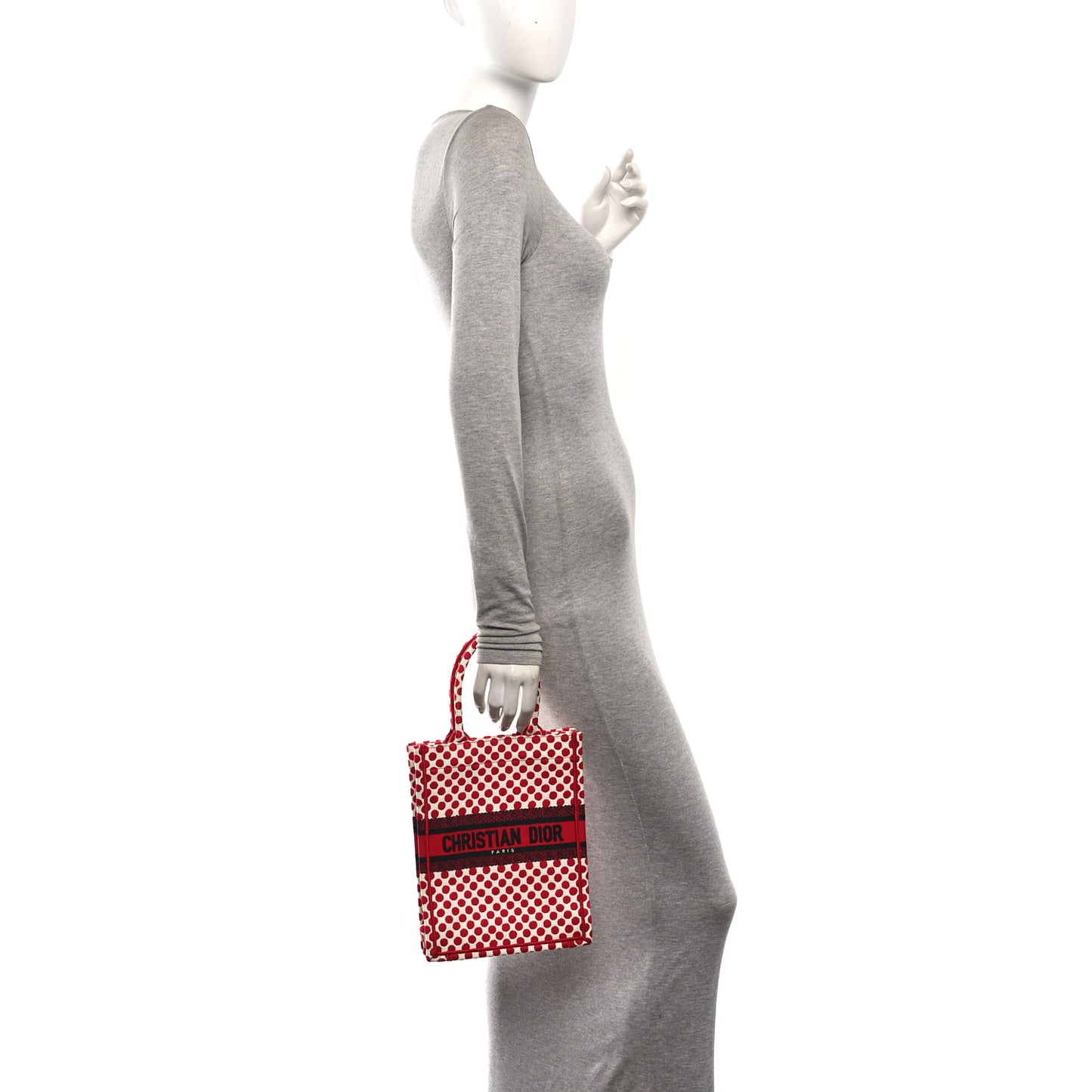 Canvas DiorAmour Dots Vertical Book Tote Red