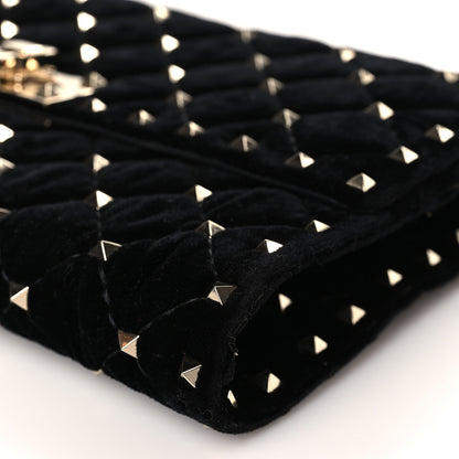 Valentino Garavani Velvet Rockstud Spike Wallet on Chain Black 8 of 8
